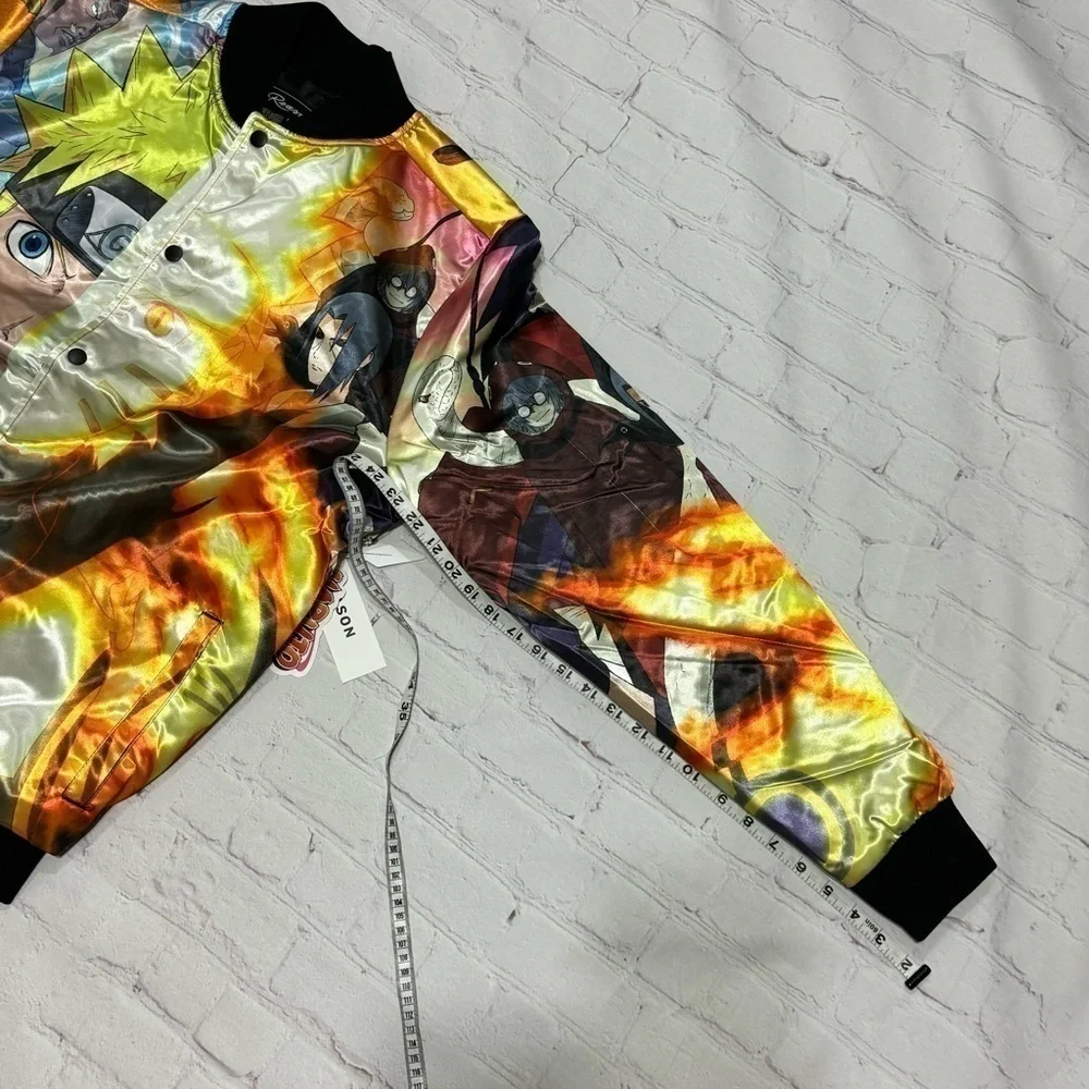 REASON CLOTHING BRAND X NARUTO SHIPPUDEN explosion satin Puffer Bomber jacket